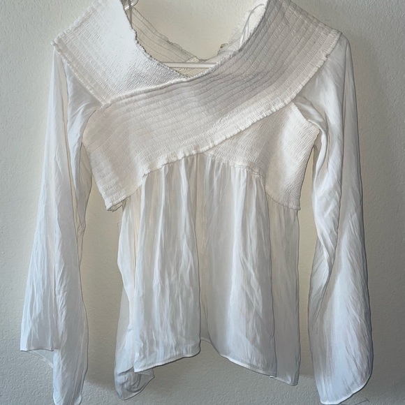 Ramy Brook Formal White Criss Cross Flowy Top - Size xs - Picture 2 of 6
